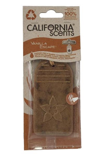 California Scents Vanilla Escape Hanging 3D Paper: Natural, Environmentally Friendly Car Freshener with Recycled Materials and Strong Odor Eliminator for Automotive Air Freshening