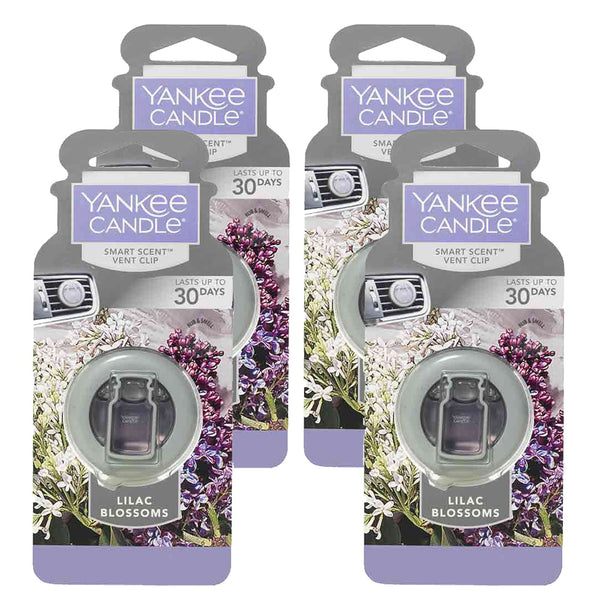 Yankee Candle Car Freshener Smart-Scent Vent Clips, 4-Pack (Lilac Blossoms)