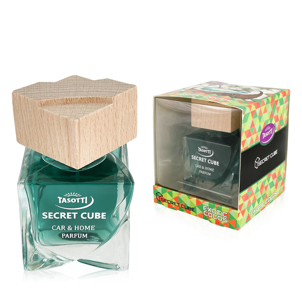 Tasotti Car Air Freshener, Luxury Perfume for Car and Home, Long-Lasting Air Freshener and Odor Eliminator, Secret Cube Collection, Exotic Cocos