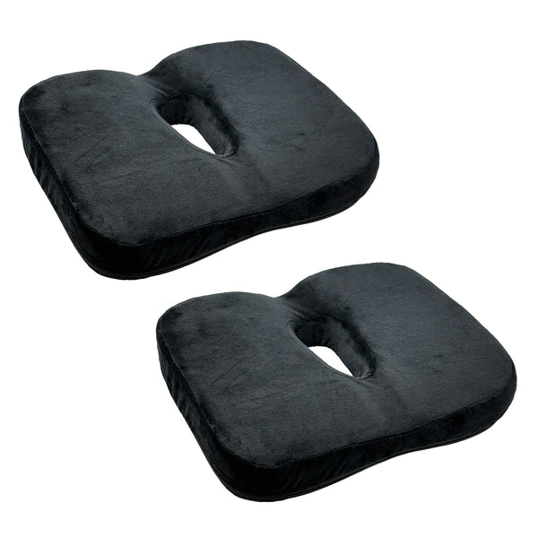 TrexNYC Donut Pillow - Memory Foam Sitting pillow - Car Seat & Office Chair Cushion - Slip-Resistant with Soft Surface, 2 PACK
