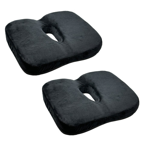 TrexNYC Donut Pillow - Memory Foam Sitting pillow - Car Seat & Office Chair Cushion - Slip-Resistant with Soft Surface, 2 PACK