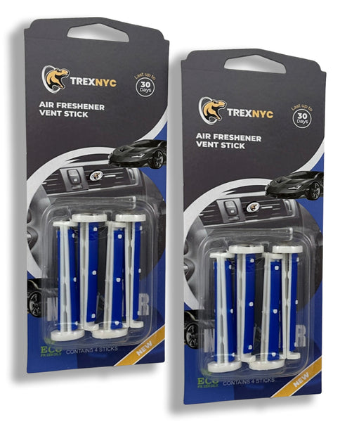 TrexNYC Car Air Fresheners Vent Sticks – Essential Car Odor Eliminator – Perfect Scented Car Accessories – For Long Lasting Fragrance up to 30 days, New Car, 2 Packs