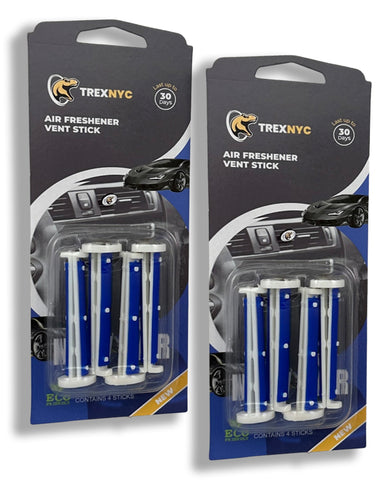 TrexNYC Car Air Fresheners Vent Sticks – Essential Car Odor Eliminator – Perfect Scented Car Accessories – For Long Lasting Fragrance up to 30 days, New Car, 2 Packs