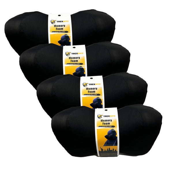 TrexNYC Car Pillow with Neck Support - Car Headrest pillow - Car Neck Pillow for Driving, 4 PACKS