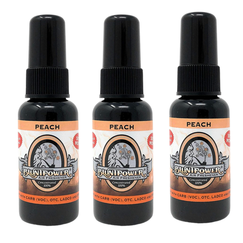 Blunt Power Air Freshener Spray, Oil Based Concentrated Air Freshener and Oil Diffuser, Air Freshener Spray for Car, Room, Bathroom, Odor Eliminator and Room Deodorizer, Peach, 1.5 oz, 3 Pack
