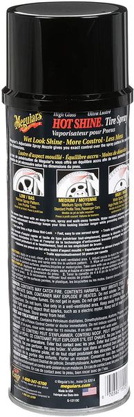 MEGUIAR’S Hot Shine High Gloss Tire Coating, Tire Protectant for Long-lasting Satin Finish, Prevents Tire to Dry Rot, 15 oz, 6 Packs