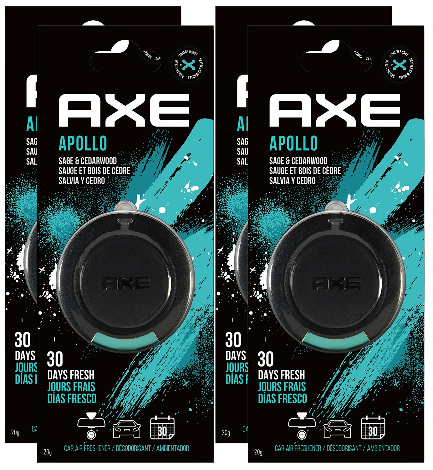 Axe Mini Vent Clip Car Air Freshener, Apollo (5 Pack) - Sage