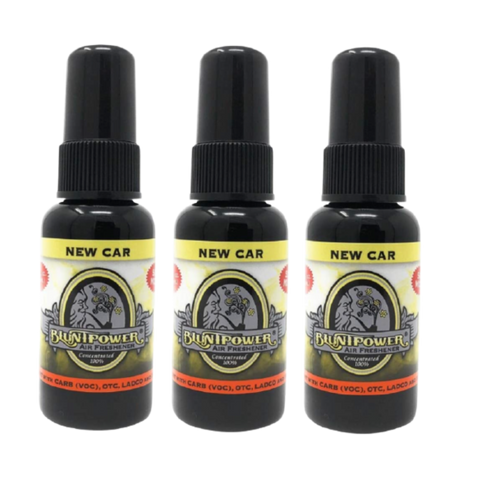 Blunt Power Air Freshener Spray, Oil Based Concentrated Air Freshener and Oil Diffuser, Air Freshener Spray for Car, Room, Bathroom, Odor Eliminator and Room Deodorizer, New Car, 1.5 oz, 3 Pack