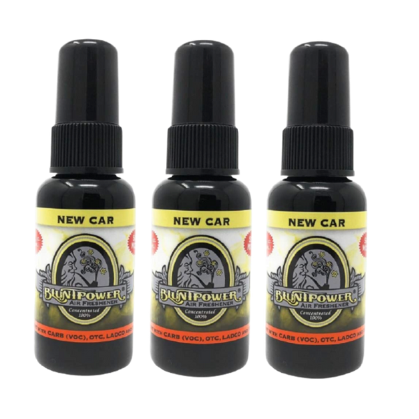 Blunt Power Air Freshener Spray, Oil Based Concentrated Air Freshener and Oil Diffuser, Air Freshener Spray for Car, Room, Bathroom, Odor Eliminator and Room Deodorizer, New Car, 1.5 oz, 3 Pack