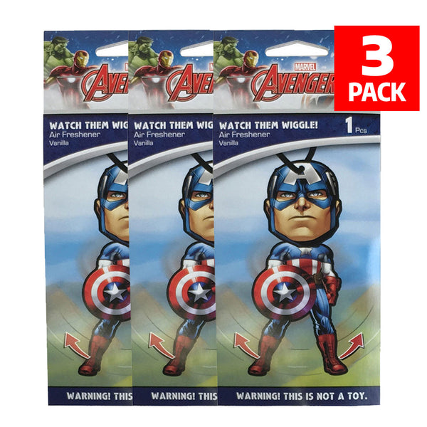 Marvel Captain America Car Accessories - Captain America Air Freshener Wiggler (3-Pack)