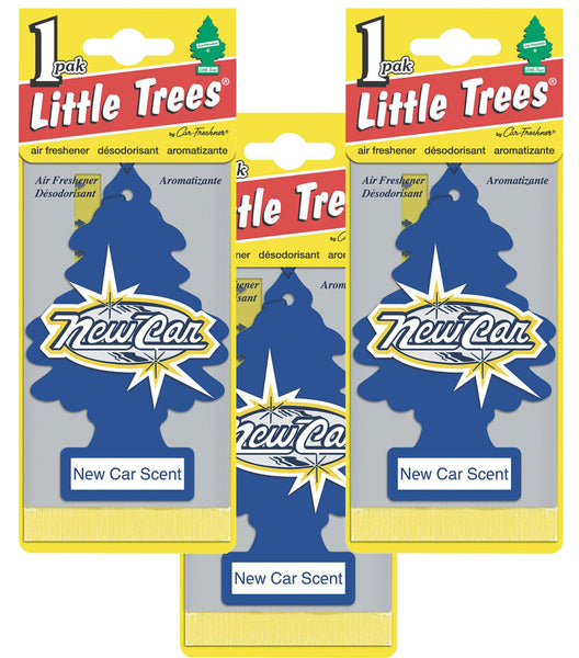 Little Trees Hanging Car and Home Air Freshener, New Car Scent - 3 Pack
