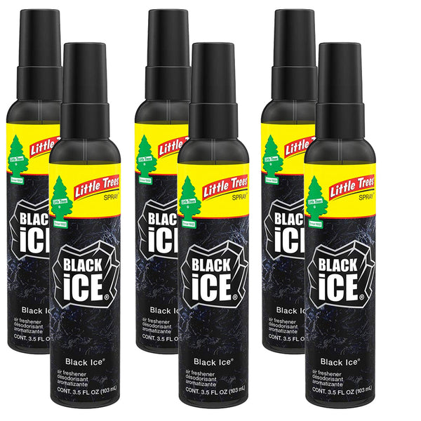 Little Trees Spray Car Air Freshener 6-PACK (Black Ice)