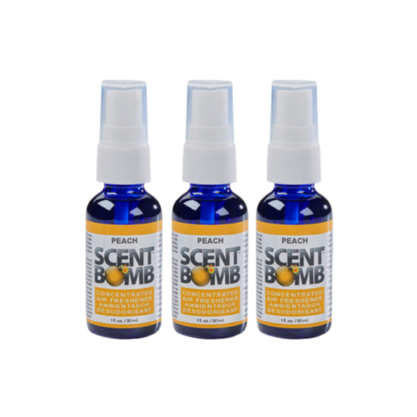 Scent Bomb Air Freshener Spray, 100 % Oil Based Concentrated Air Freshener, Air Freshener Spray for Car, Room, Bathroom and Odor Eliminator, Peach, 3 Pack