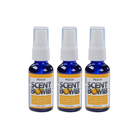 Scent Bomb Air Freshener Spray, 100 % Oil Based Concentrated Air Freshener, Air Freshener Spray for Car, Room, Bathroom and Odor Eliminator, Peach, 3 Pack