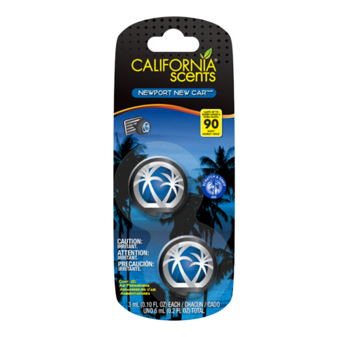 California Scent Vent Clip Car Air Freshener For Long-Lasting Scents and Odor Neutralizer For Your Car, Newport New Car