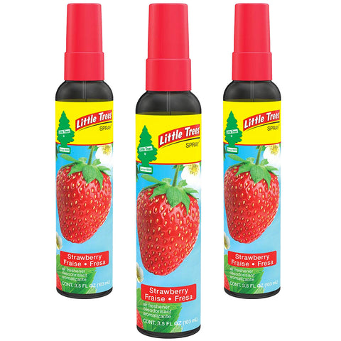 Little Trees Spray Car Air Freshener 3-PACK (Strawberry)