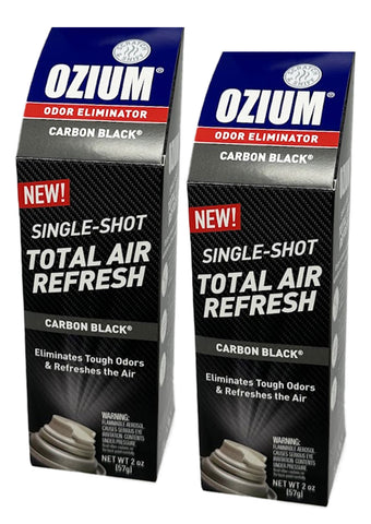 Ozium Air Sanitizer, 2 oz Car Fogger: Single-Shot Smoke Odor Eliminator & Car Air Freshener, Carbon Black, 2 Packs