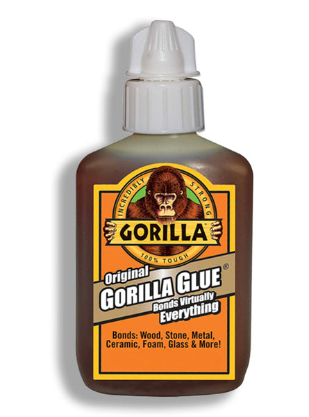 Gorilla Original Glue, Waterproof Polyurethane Glue, 2 Ounce Bottle, Brown