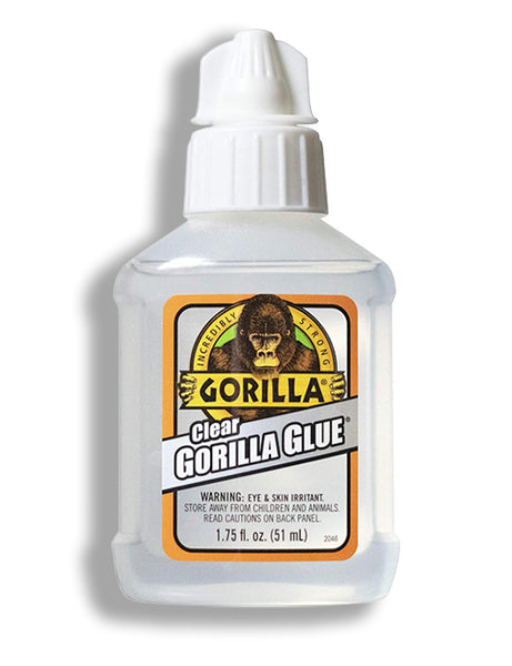 Gorilla Clear Glue, Non-Foaming and Water Resistant Glue, Clear, 1.75 ounce Bottle