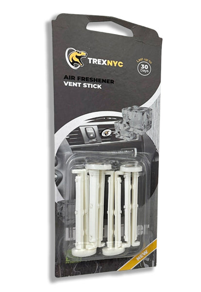 TrexNYC Car Air Fresheners Vent Sticks – Essential Car Odor Eliminator – Perfect Scented Car Accessories – For Long Lasting Fragrance up to 30 days, Liquid silver