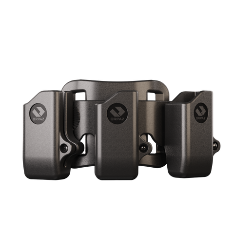 Orpaz Pistol Mag Pouch Compatible with FN 509 Magazine Holster for 0.40, 9mm Magazine Holder, Triple Mag, Belt Loop