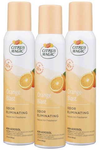 Citrus Magic Natural Odor Eliminating Air Freshener Spray, 100 % Natural Citrus Oils, Fresh Orange, 3- Ounce, 3 Pack