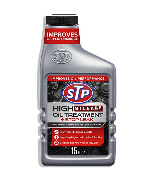 High Mileage Oil Treatment, Stop Leak Formula for Cars and Trucks, 15 Fl Oz, STP