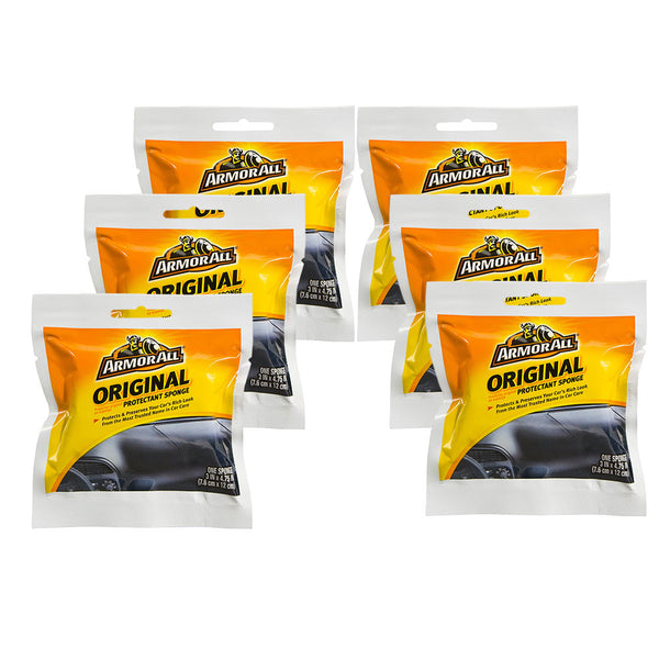 Armor All Vehicle Protectant sponge Renews & Revitalizes Vinyl Rubber & Plastic Lint-Free (Pack of 6)