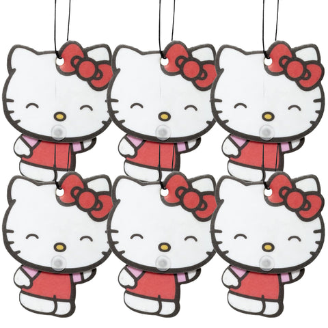 Hello Kitty Automotive Air Fresheners: PlastiColor Wiggle Hanging Car Air Freshener - Odor Eliminator for Car, Cute Hanging Air Freshener for a Fresh Driving Experience, 6 Packs