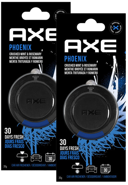 Axe Phoenix Hanging 3D Disc Car Air Freshener, Odor Eliminator for Strong Odor Car Air Fresheners Hanging for Your Car, 2 Packs