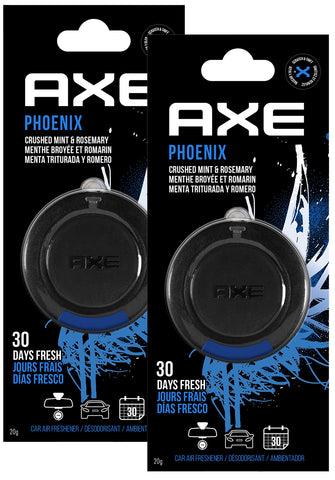 Axe Phoenix Hanging 3D Disc Car Air Freshener, Odor Eliminator for Strong Odor Car Air Fresheners Hanging for Your Car, 2 Packs