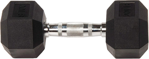 Gymnastics Power Hex Dumbbells Exercise & Fitness Weights Dumbbell for Women & Men (20 lb, Single)