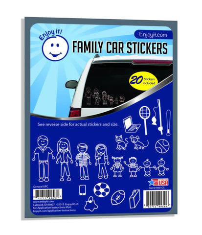 Enjoy It, Traditional Family Car Stickers, Outdoor Rated Vinyl Sticker Decals, 20 Stickers
