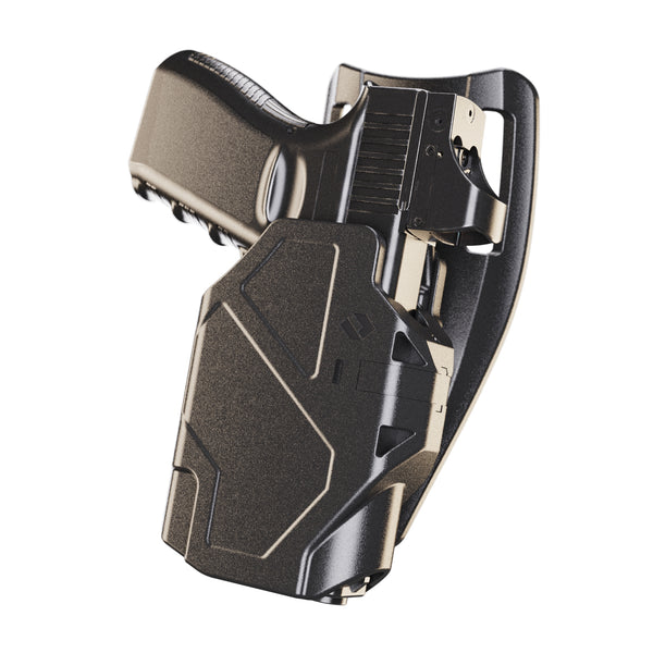 Orpaz Delta G23 Light Bearing Holster compatible with Glock 23 Holster with Light, Low Ride, Level II Modular Flashlight Adapter and Innovative Flashlight Protector Cap - Unisex