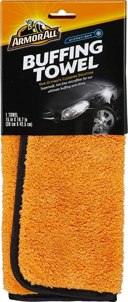 Armor All Microfiber Car Buffing Towel, 1 Large Towel 15 in X 16.7 in