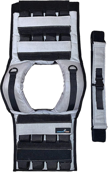 Gymnastics Power - Weighted Vest 35lb Removable Iron Weights for Men and Women Workout for Calisthenics and Fitness Sport Training (Gray)