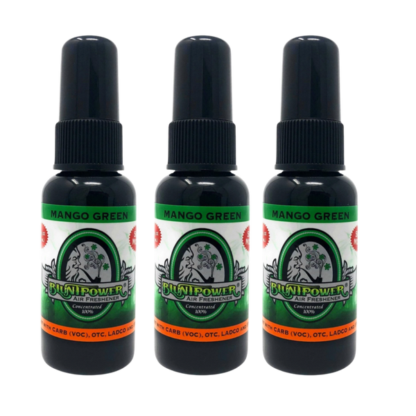 Blunt Power Air Freshener Spray, Oil Based Concentrated Air Freshener and Oil Diffuser, Air Freshener Spray for Car, Room, Bathroom, Odor Eliminator and Room Deodorizer,Mango Green, 1.5 oz, 3 Pack