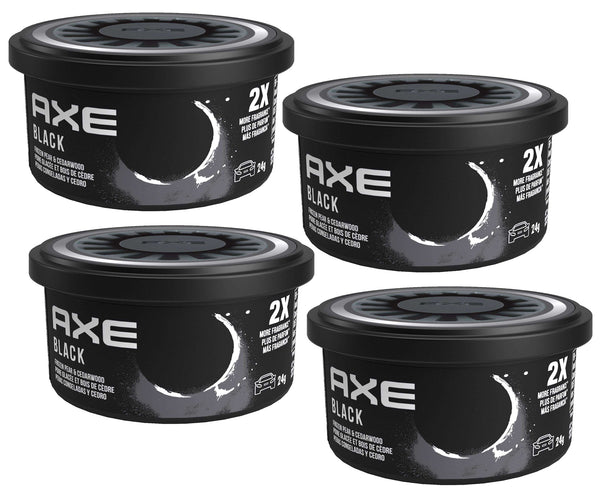 AXE Fiber Can, Black: Odor Eliminator for Strong Odor - Long Lasting Fragrance & Effective Car Air Fresheners - Automotive Essential, 4 Packs