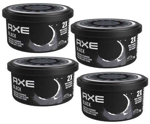 AXE Fiber Can, Black: Odor Eliminator for Strong Odor - Long Lasting Fragrance & Effective Car Air Fresheners - Automotive Essential, 4 Packs