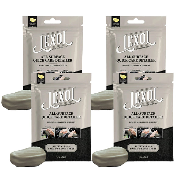 Lexol GEL Quick Care Detailer, 2.8 OZ - Premium Car Detailing Kit with Cleaning Gel, Car Putty for Cleaning - Comprehensive Car Cleaning Kit for a Gleaming Finish, 4 Packs