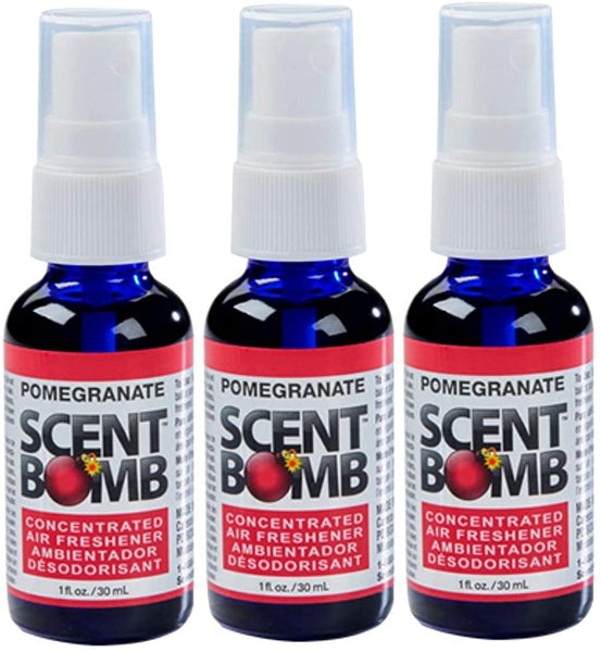 Scent Bomb Air Freshener Spray, 100 % Oil Based Concentrated Air Freshener, Air Freshener Spray for Car, Room, Bathroom and Odor Eliminator, Pomegranate, 3 Pack