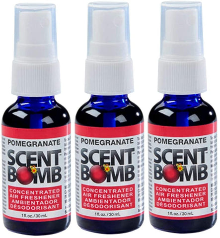 Scent Bomb Air Freshener Spray, 100 % Oil Based Concentrated Air Freshener, Air Freshener Spray for Car, Room, Bathroom and Odor Eliminator, Pomegranate, 3 Pack