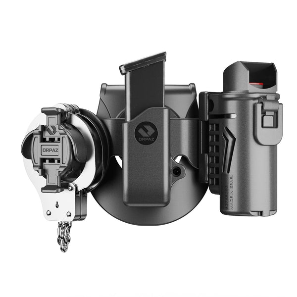 Orpaz Pepper Spray Holster, MK3 Pepper Spray Holster, OC Spray Holder, for DS Metal Mags, Handcuff & 9mm Mag Pouch Combo