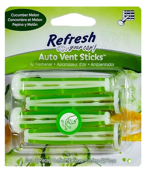 Refresh Your Car! Car Air Fresheners Vent Sticks, Odor Eliminator for Car Vent Air Freshener, Cucumber Melon
