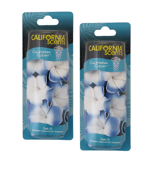 California Scents Scented Necklace in California Clean: The Perfect Lei for Your Car - Hanging Flower Air Freshener, 2 Packs