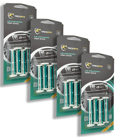 TrexNYC Car Air Fresheners Vent Sticks – Essential Car Odor Eliminator – Perfect Scented Car Accessories – For Long Lasting Fragrance up to 30 days, Deep Ocean, 4 Packs