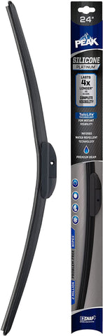 PEAK Silicone Platinum 24" Front Windshield Wiper Blade, Replacement Windshield Wiper Blade with Universal Connector, Pack of 1