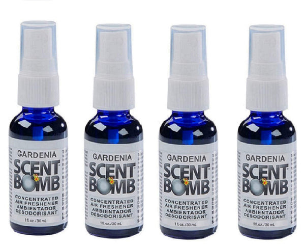 Scent Bomb Air Freshener Spray, 100 % Oil Based Concentrated Air Freshener, Air Freshener Spray for Car, Room, Bathroom and Odor Eliminator, Gardenia, 4 Pack