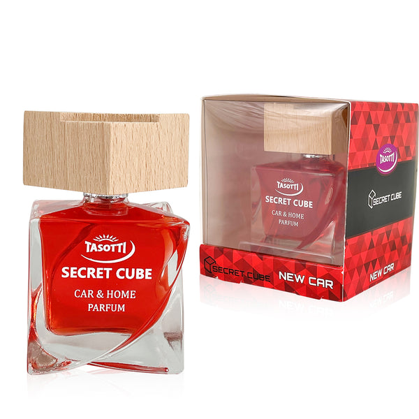Tasotti Car Air Freshener, Luxury Perfume for Car and Home, Long-Lasting Air Freshener and Odor Eliminator, Secret Cube Collection, New Car