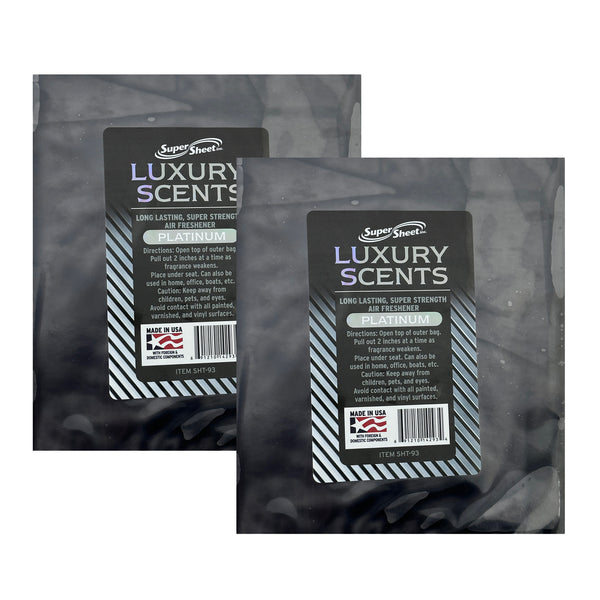 Super Sheet Under the Seat Car Air Fresheners Large Luxury Scents Platinum: The Best Car Air Freshener and Odor Eliminators - Long Lasting, Super Strength Car Fresheners, 2 Packs